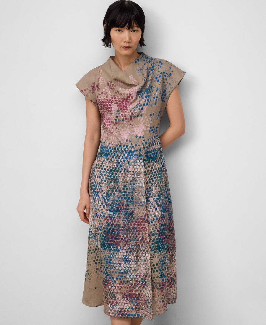 vestido estampado de ramio para mujer