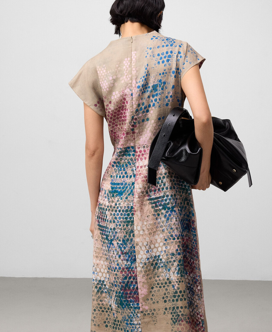 vestido estampado de ramio para mujer