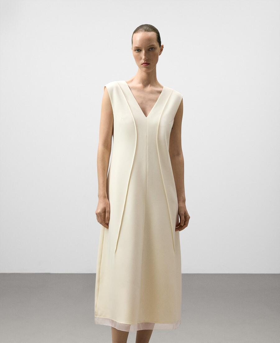 vestido ajustado escote en v mujer