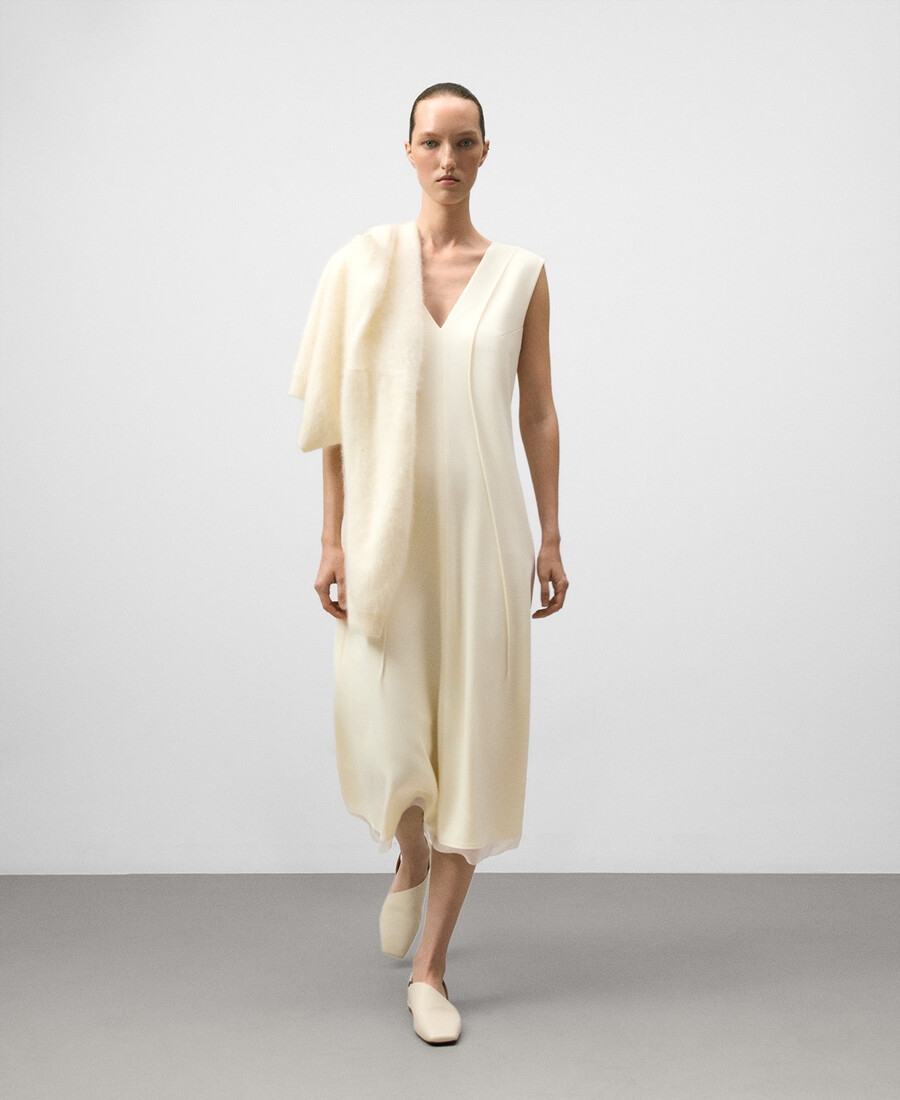 vestido ajustado escote en v mujer
