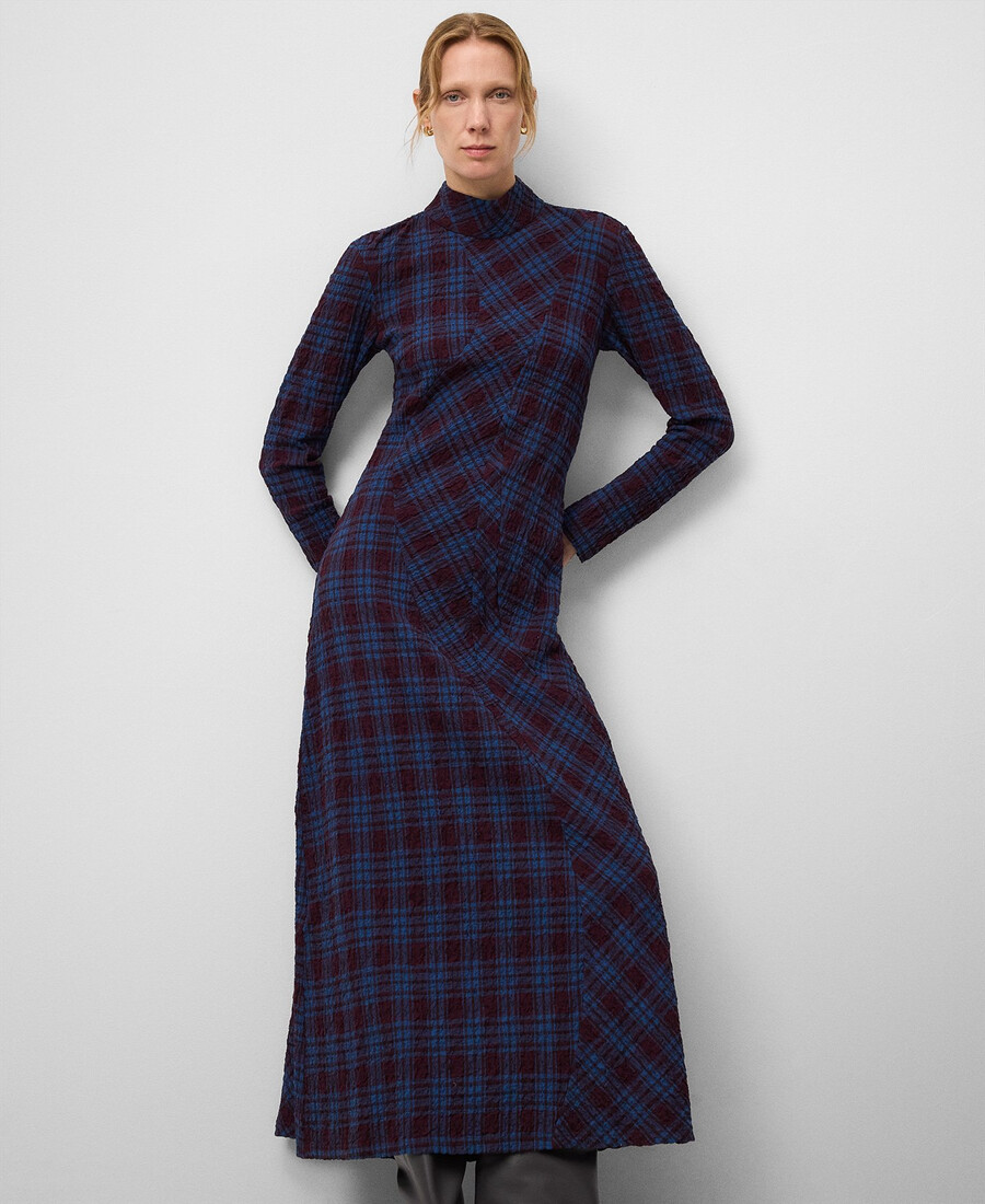 vestido ajustado a cuadros para mujer