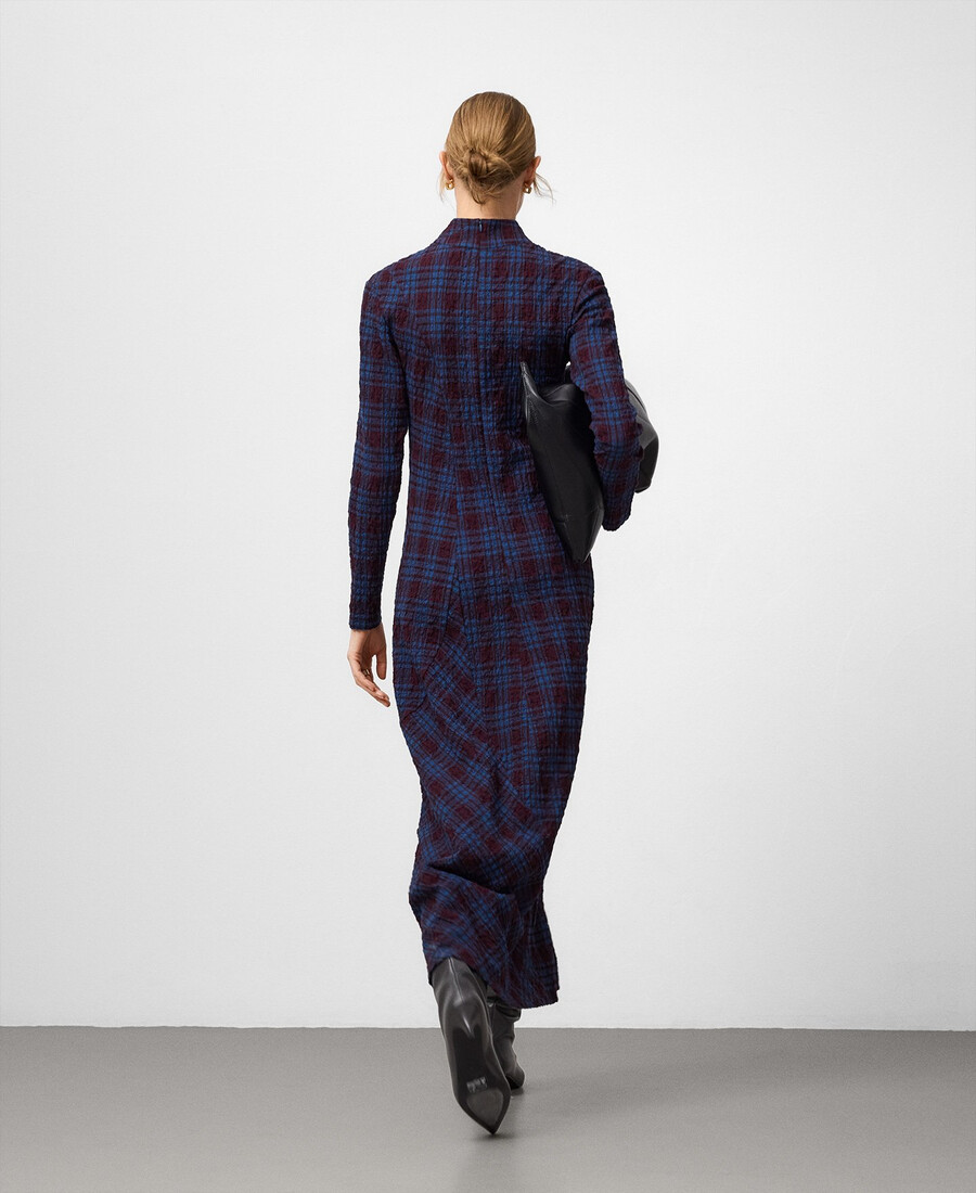 vestido ajustado a cuadros para mujer