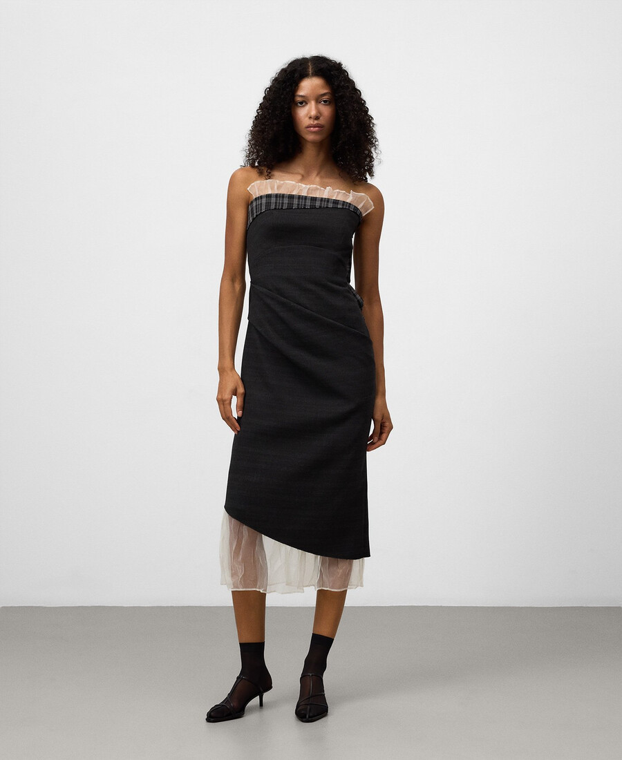vestido combinado mujer