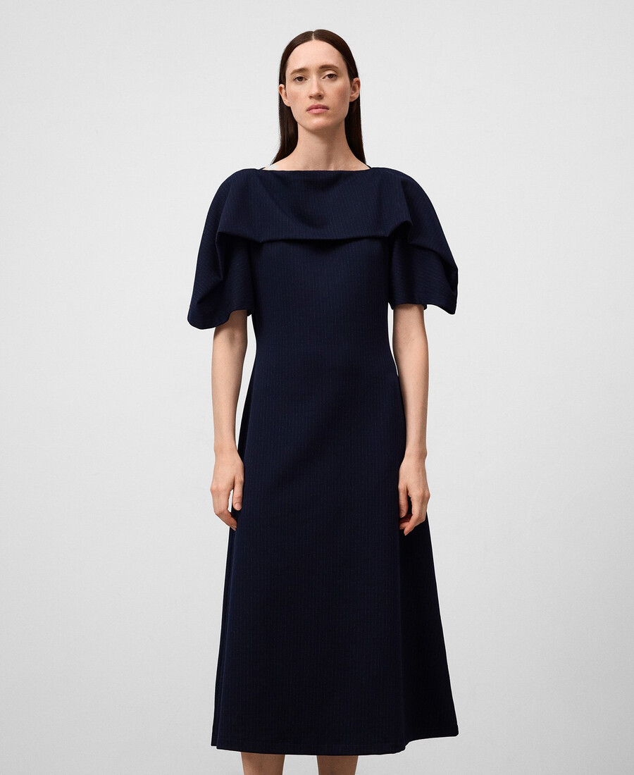 vestido de rayas con escote barco para mujer