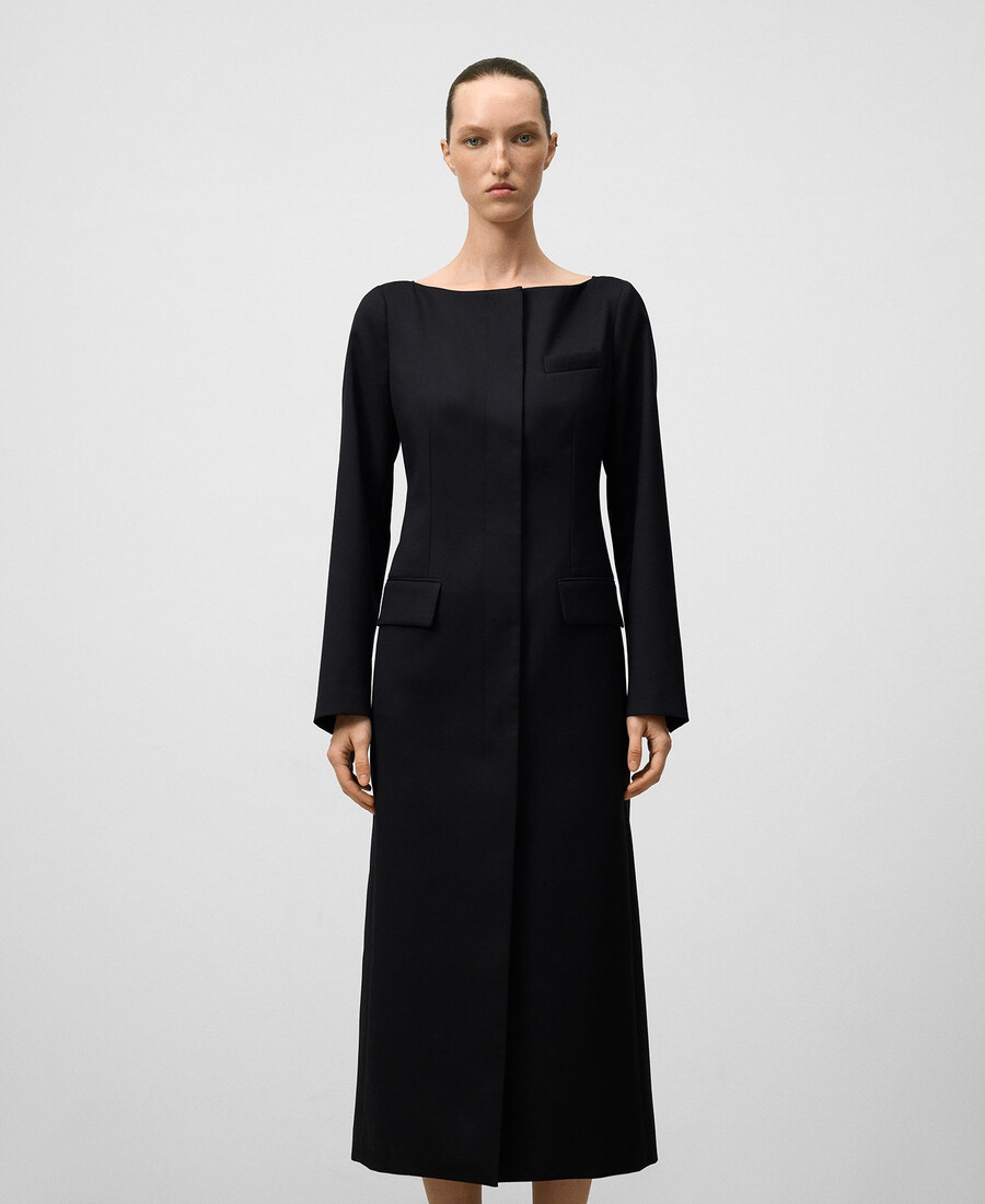 vestido sastre con escote barco para mujer