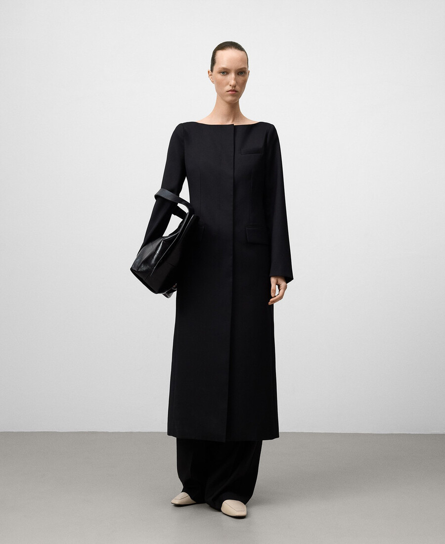 vestido sastre con escote barco para mujer