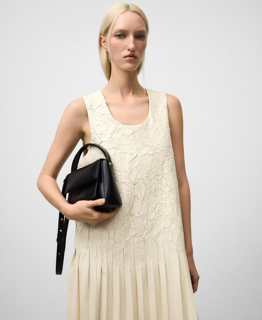 vestido plisado de mujer de piel y sin piel