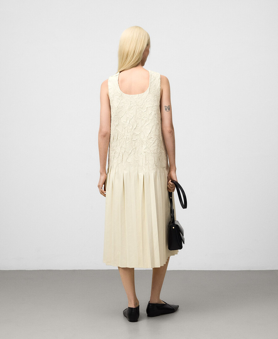 vestido plisado de mujer de piel y sin piel