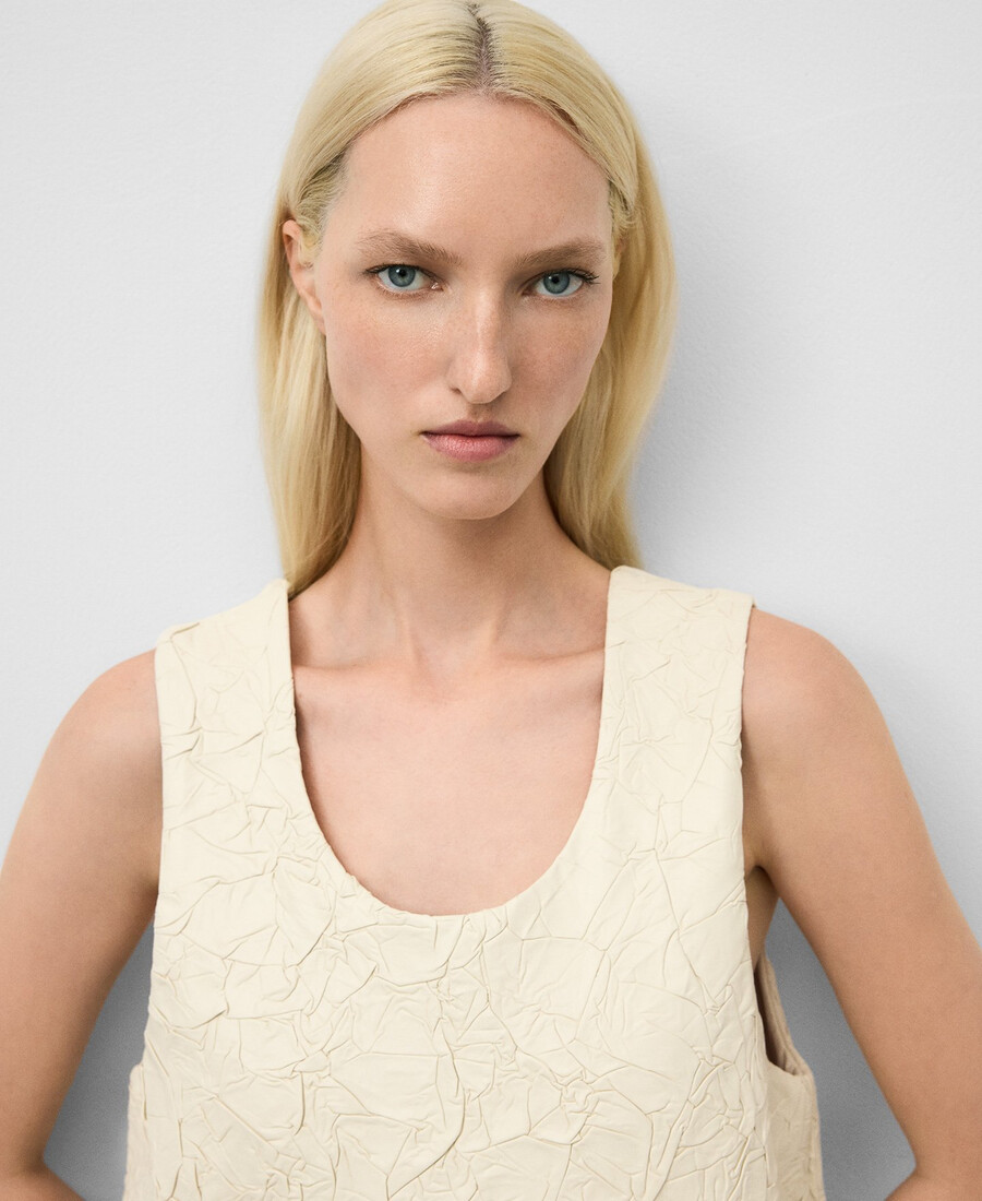 vestido plisado de mujer de piel y sin piel