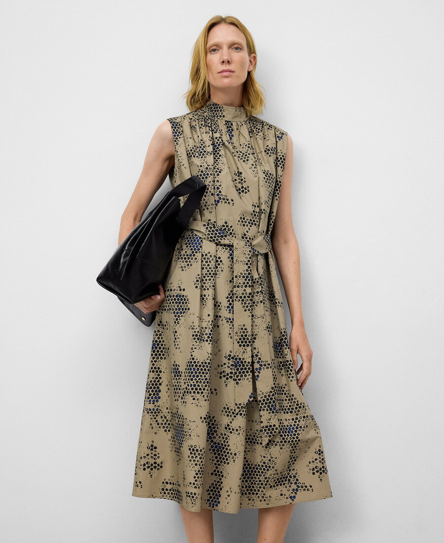 vestido estampado de algodón orgánico para mujer