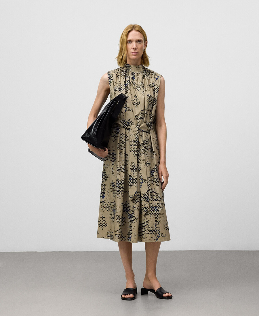 vestido estampado de algodón orgánico para mujer