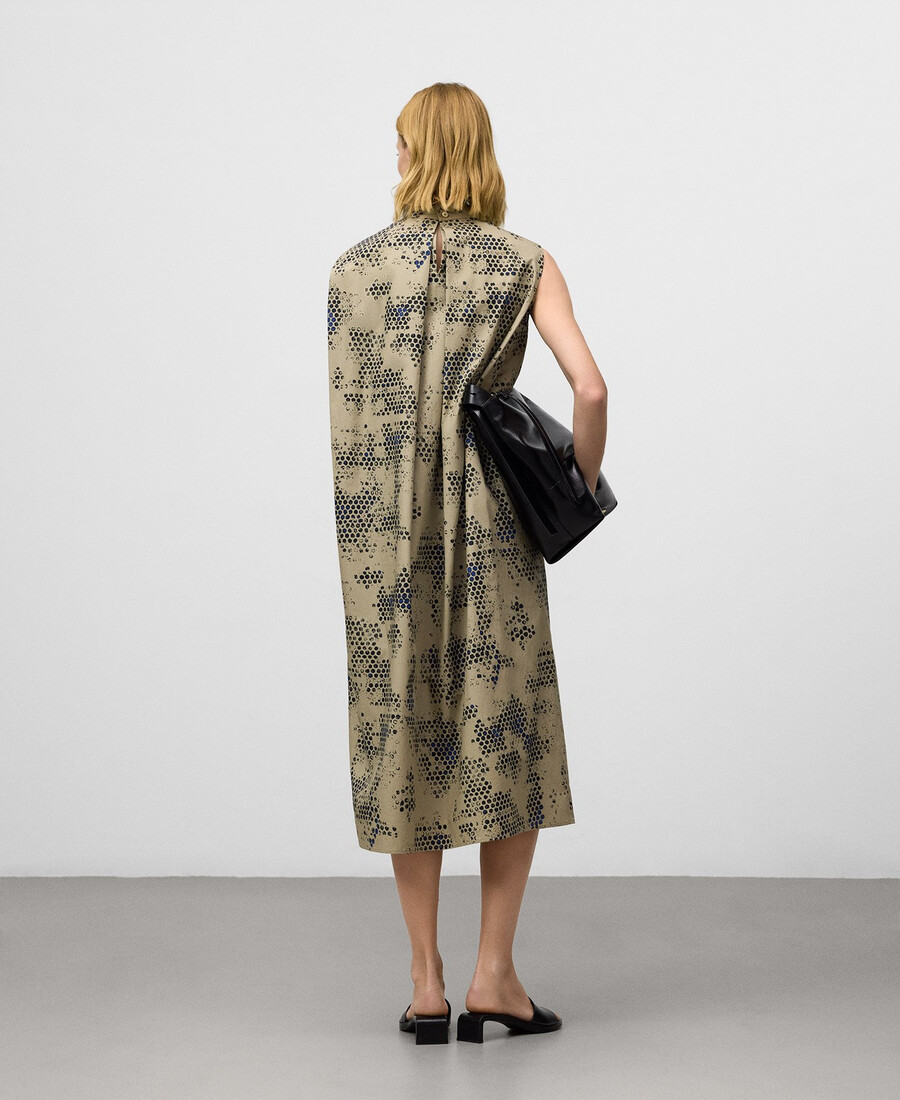 vestido estampado de algodón orgánico para mujer
