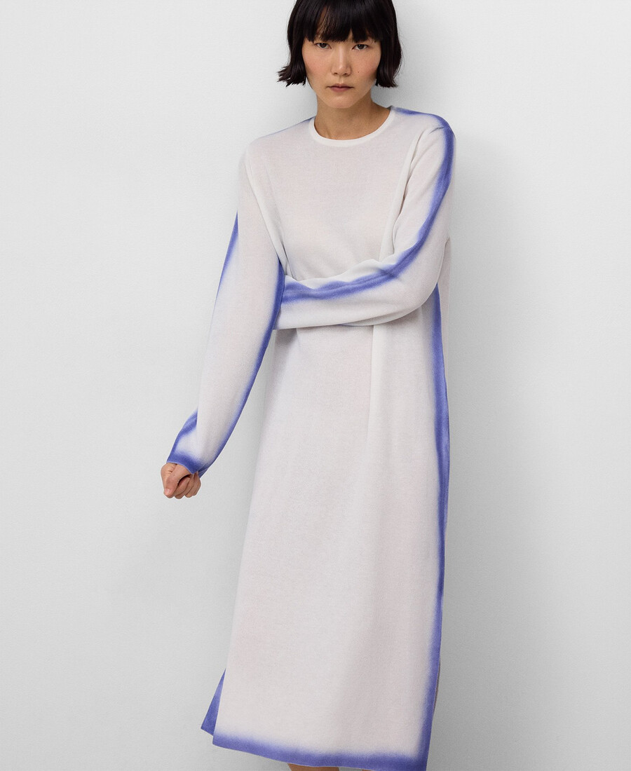 vestido de punto efecto spray mujer