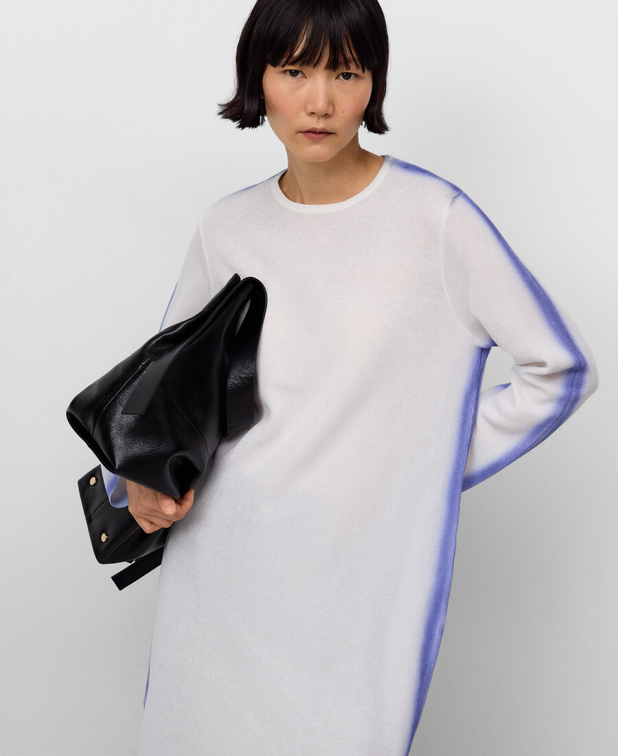 vestido de punto efecto spray mujer