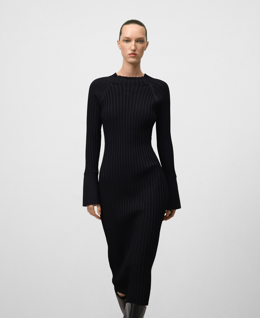 vestido ajustado de canalé para mujer