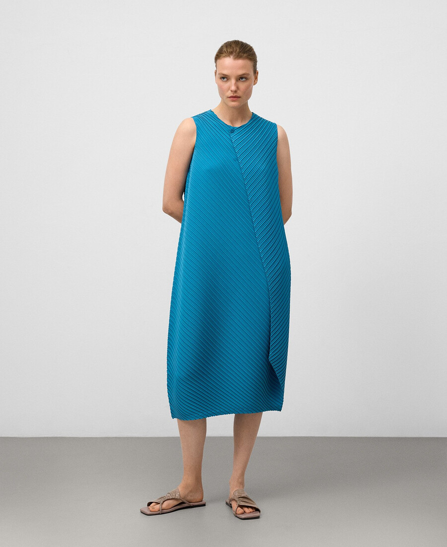 vestido arrugado con pliegues para mujer