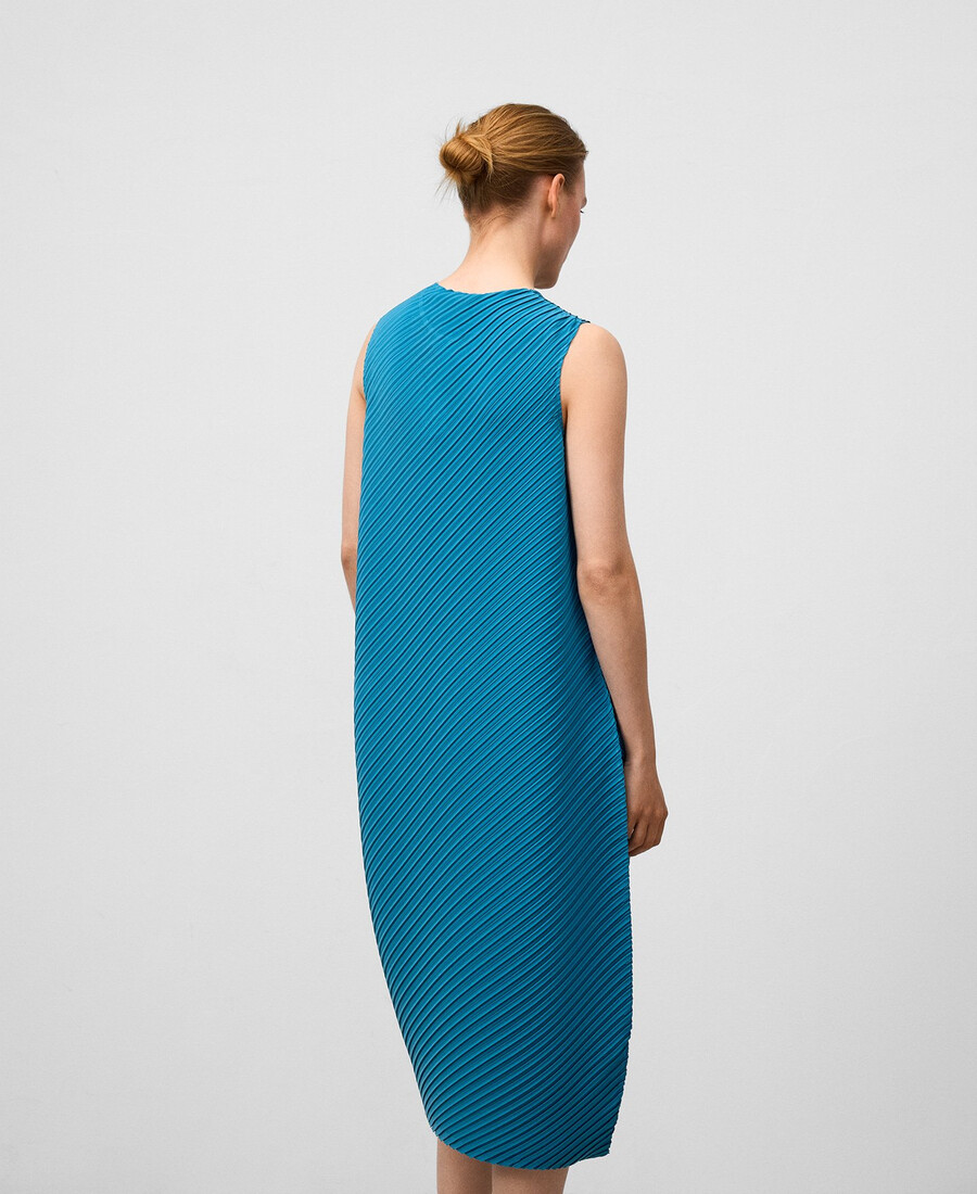 vestido arrugado con pliegues para mujer