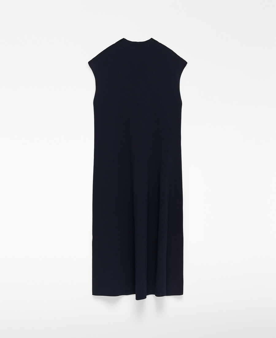 vestido de punto con cuello perkins para mujer