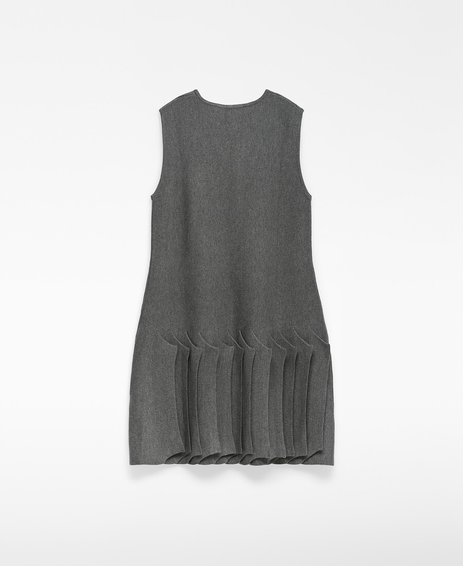 vestido de punto con dobladillo plisado para mujer