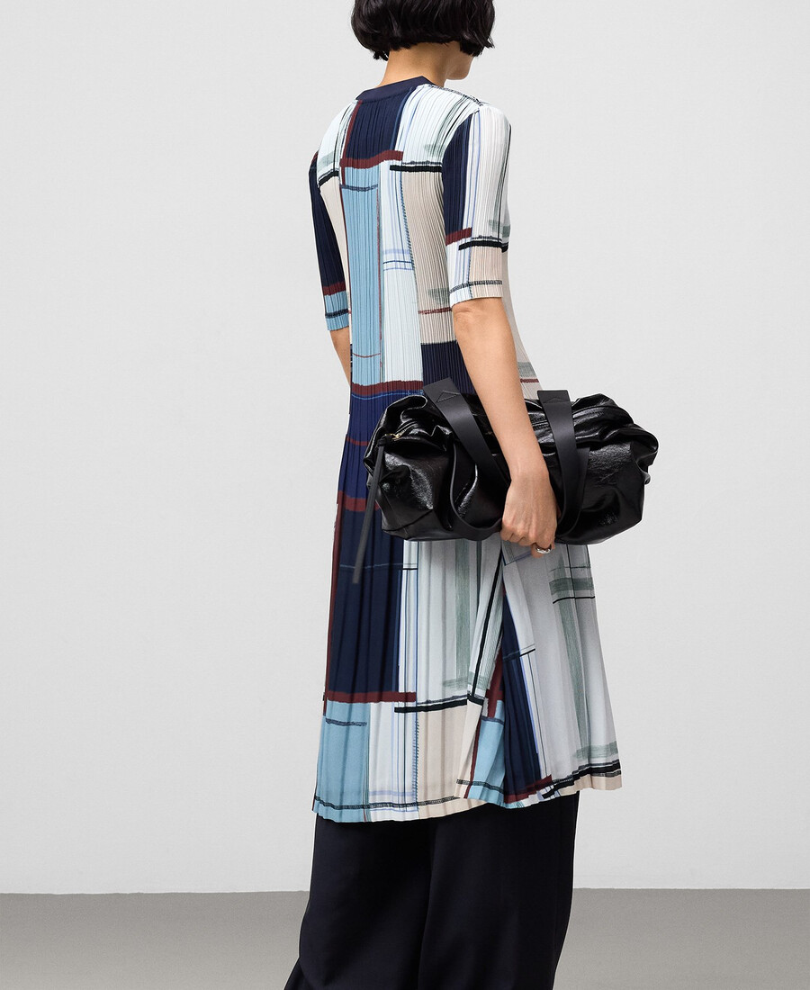vestido estampado arrugado para mujer