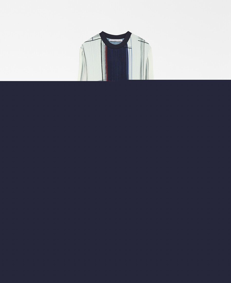 vestido estampado arrugado para mujer