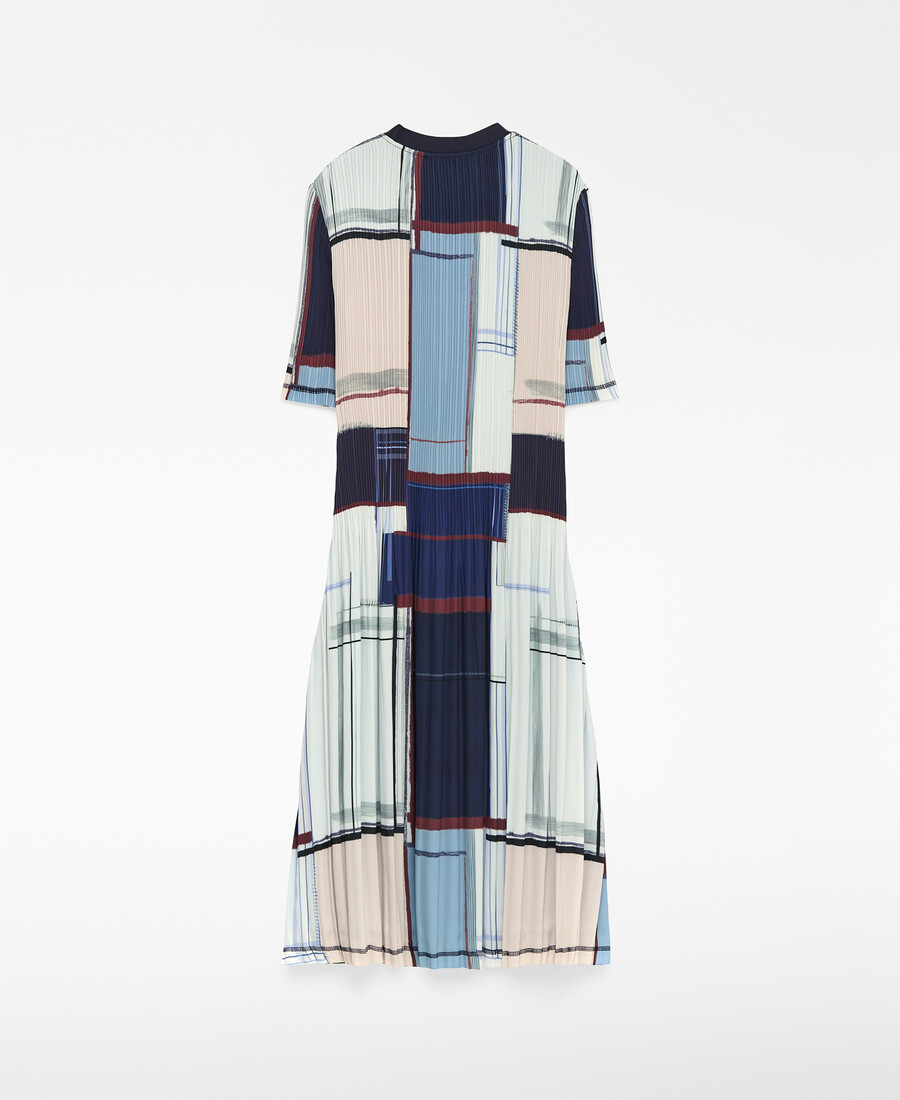 vestido estampado arrugado para mujer