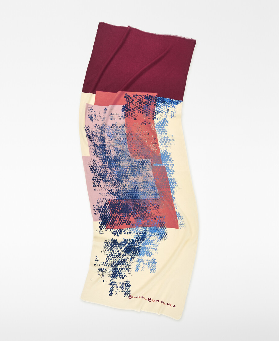 chal de algodón estampado jacquard para mujer
