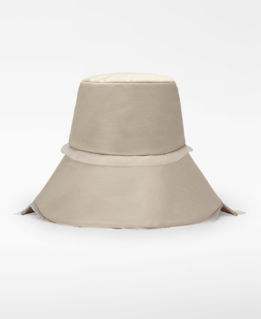 sombrero combinado de ala asimétrica para mujer