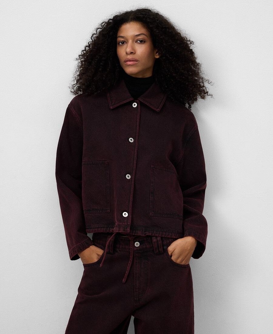 chaqueta corta vaquera lavada mujer