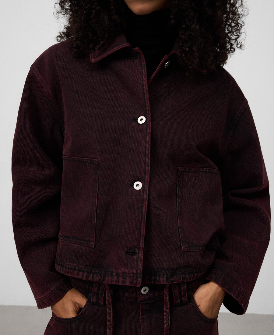 chaqueta corta vaquera lavada mujer