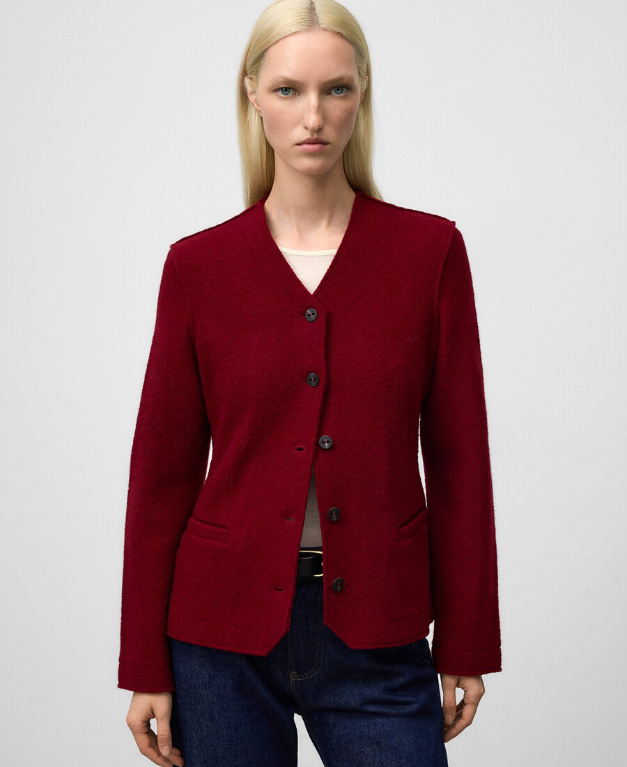chaqueta entallada de lana merino para mujer