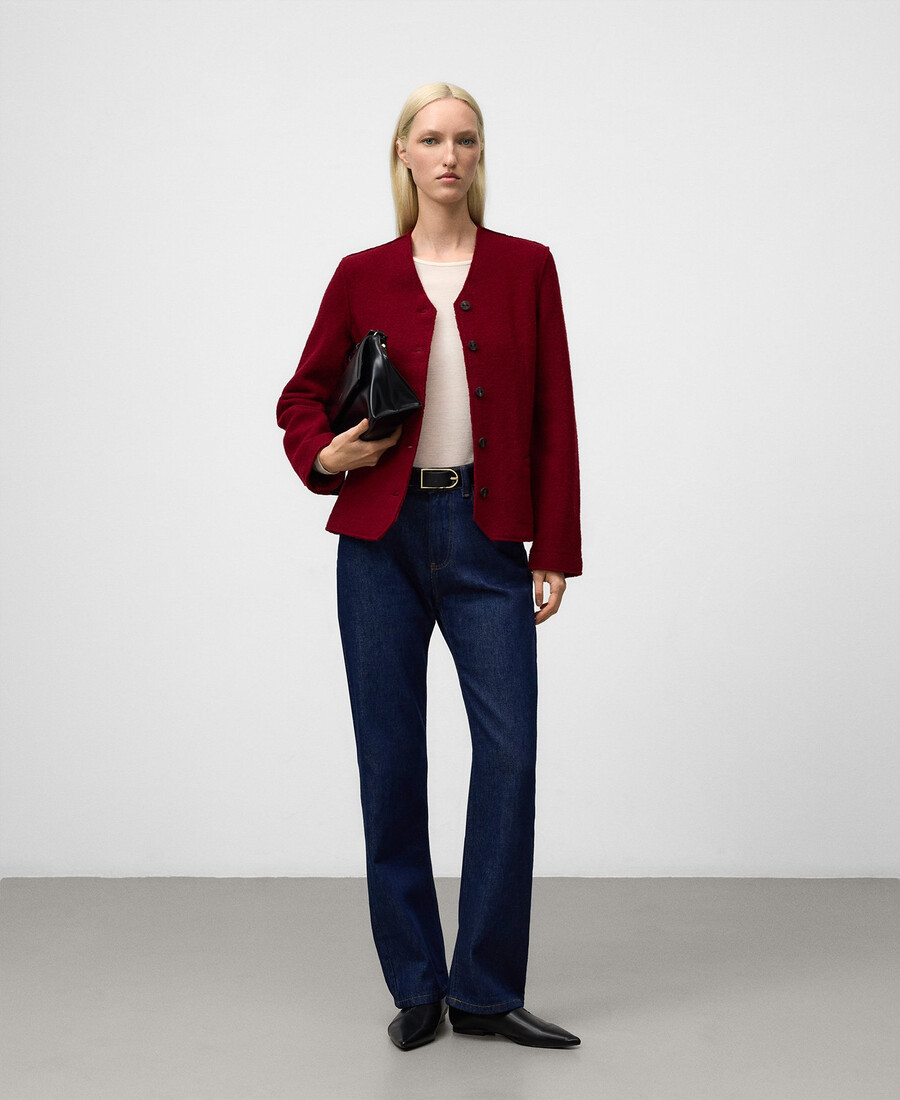 chaqueta entallada de lana merino para mujer