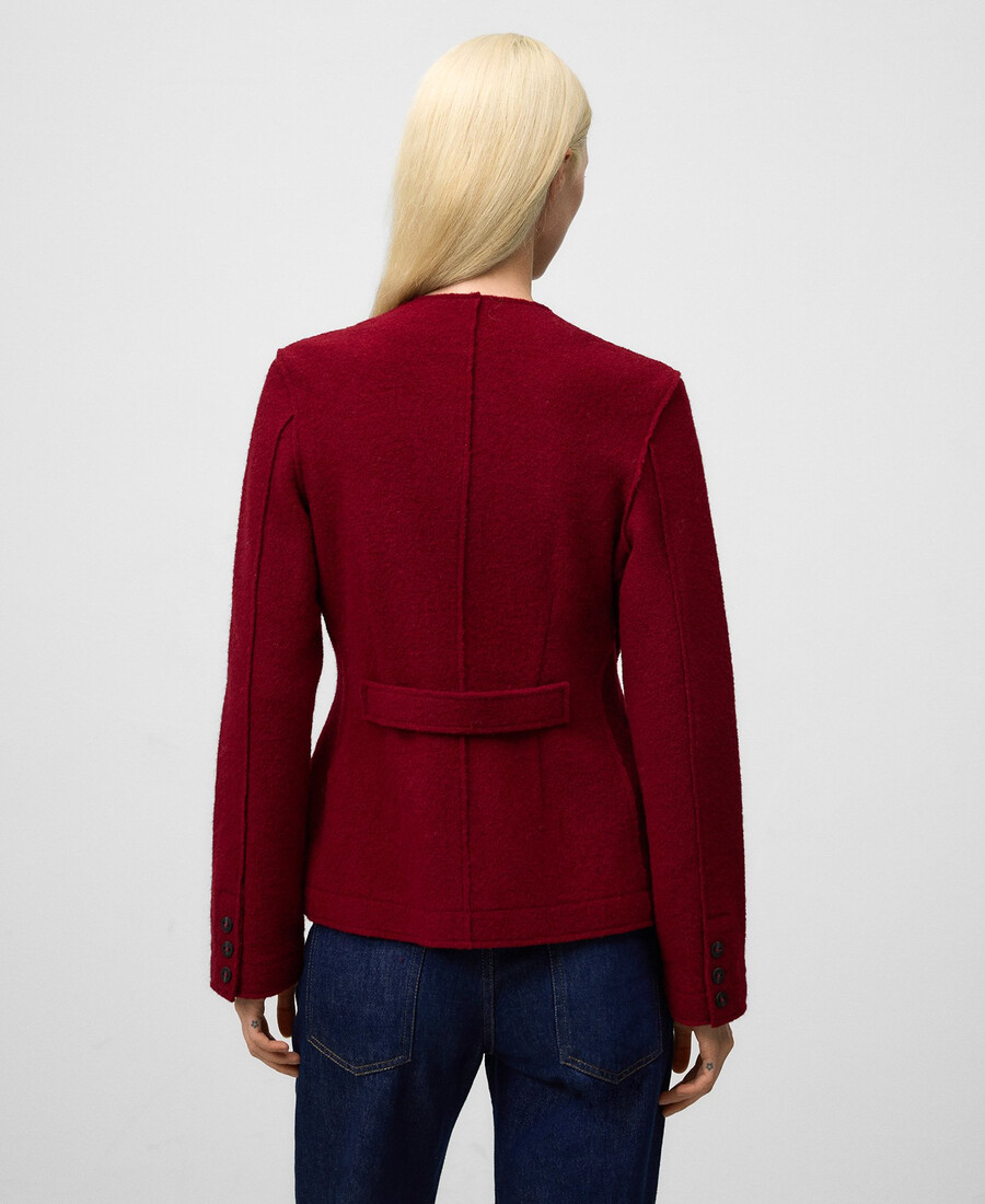 chaqueta entallada de lana merino para mujer