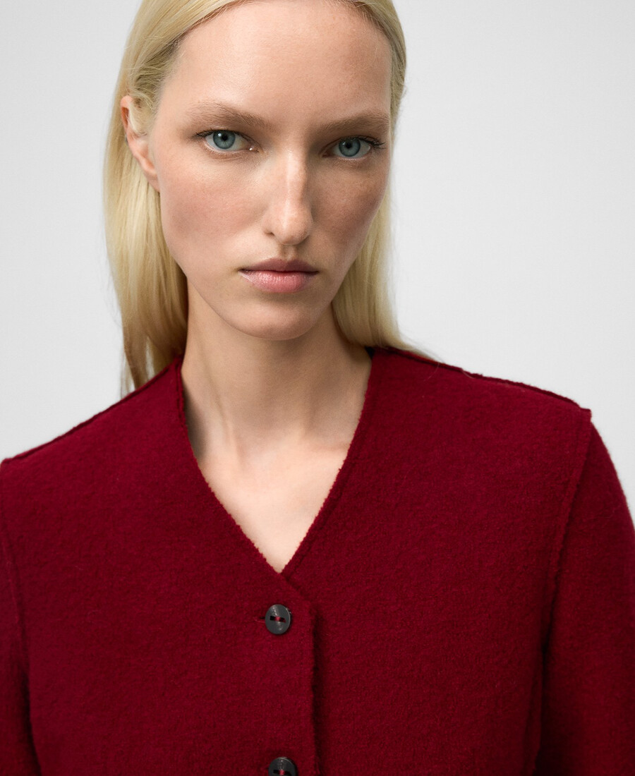 chaqueta entallada de lana merino para mujer