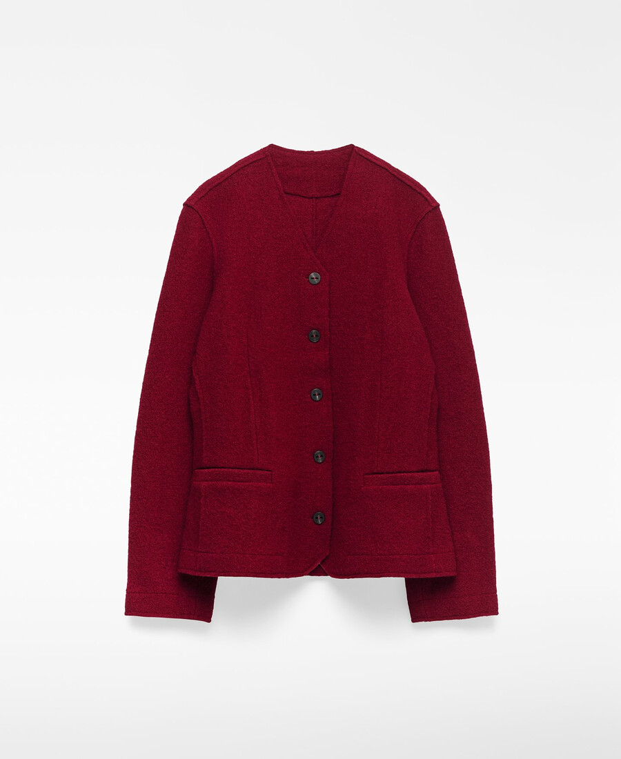 chaqueta entallada de lana merino para mujer