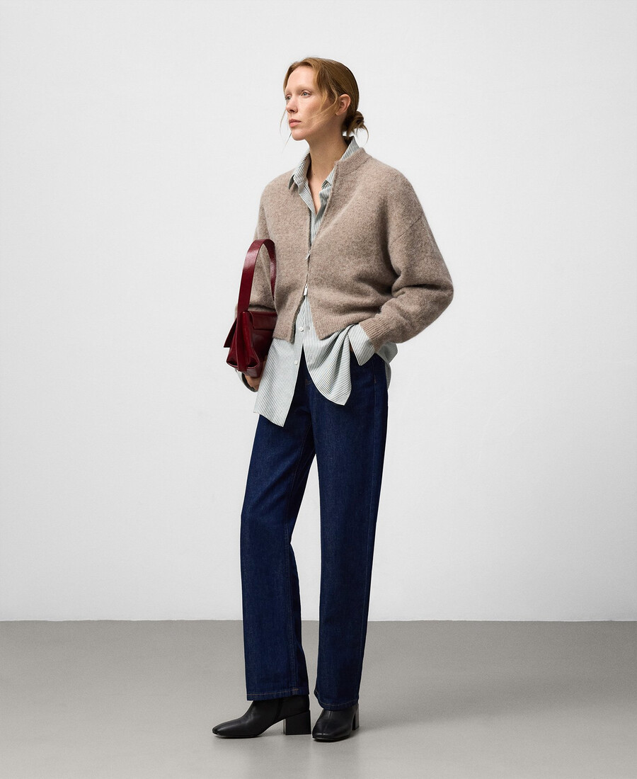 chaqueta bomber de punto cepillado para mujer