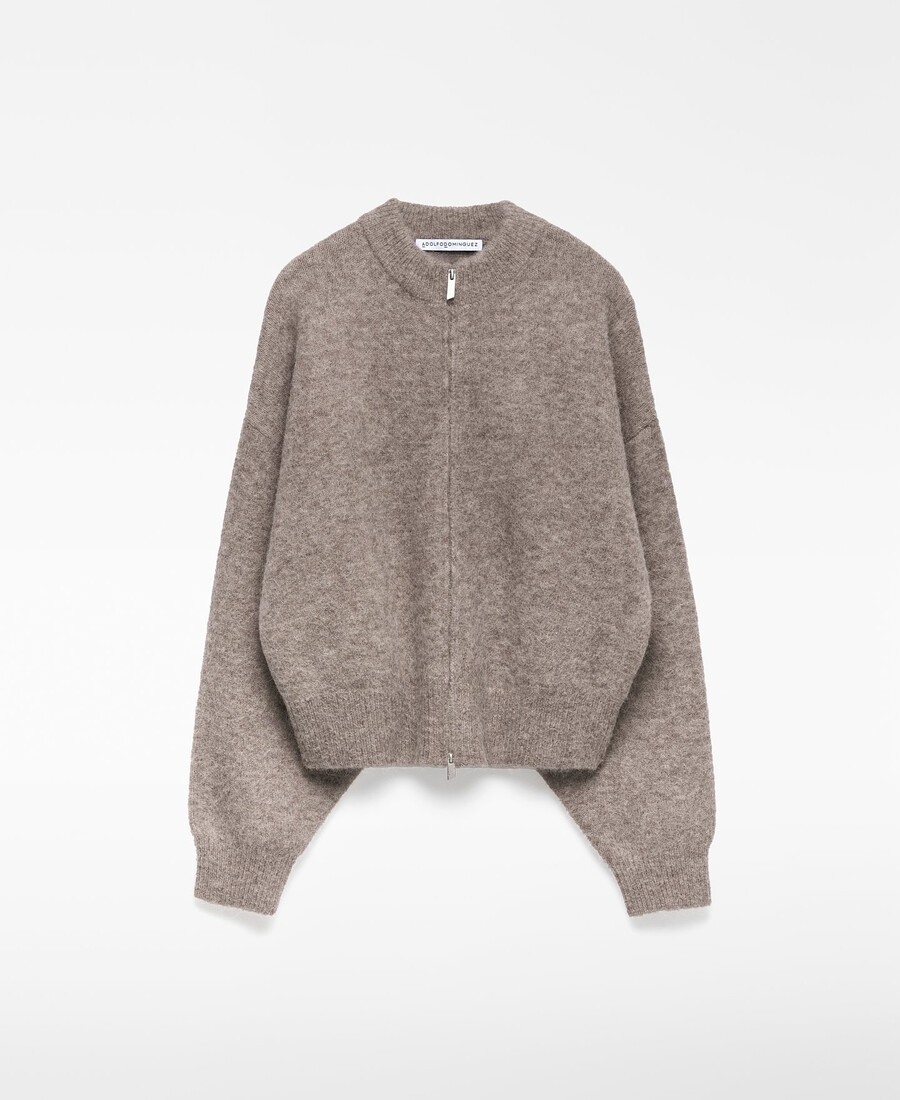 chaqueta bomber de punto cepillado para mujer