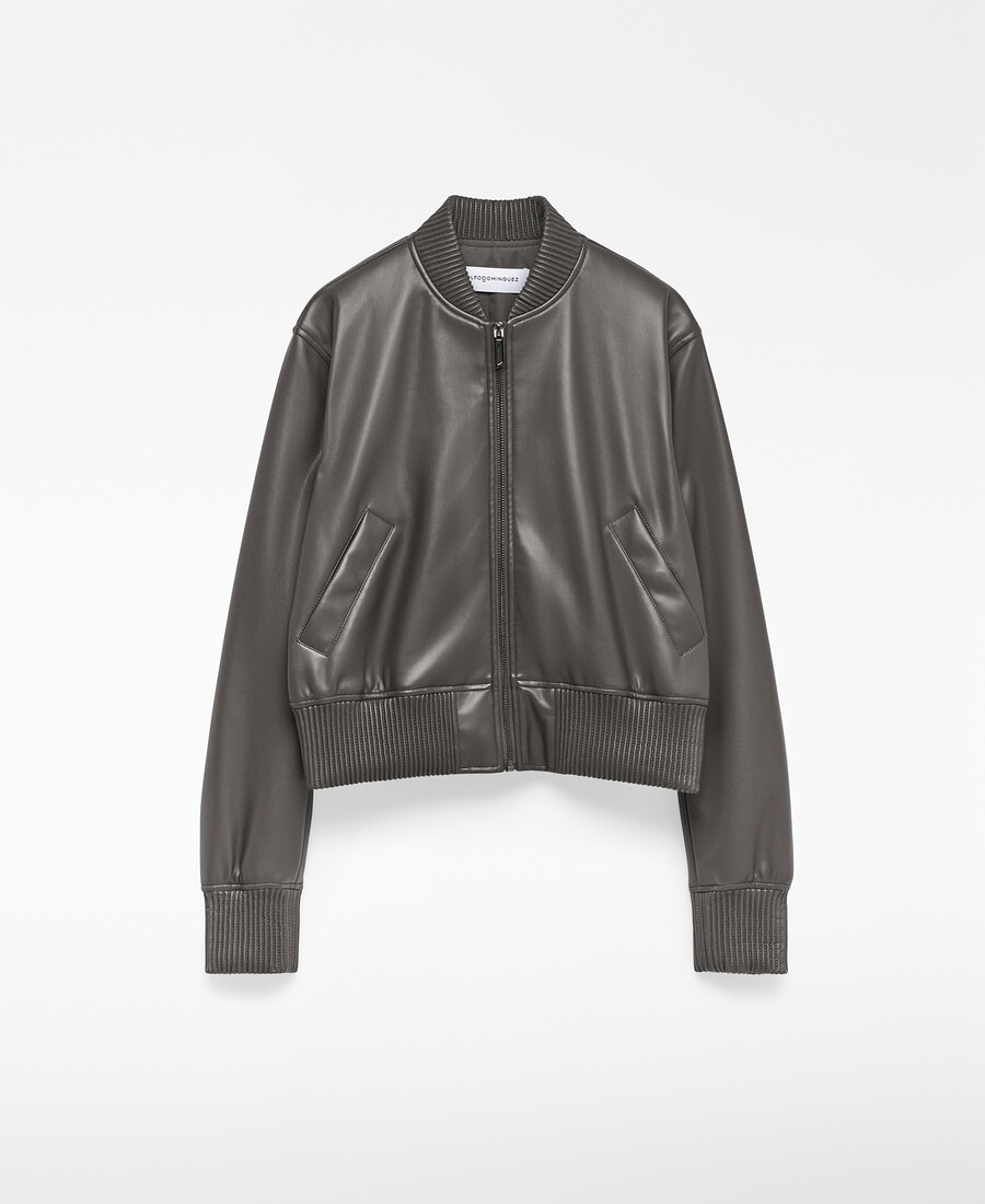 chaqueta bomber de piel y no piel para mujer