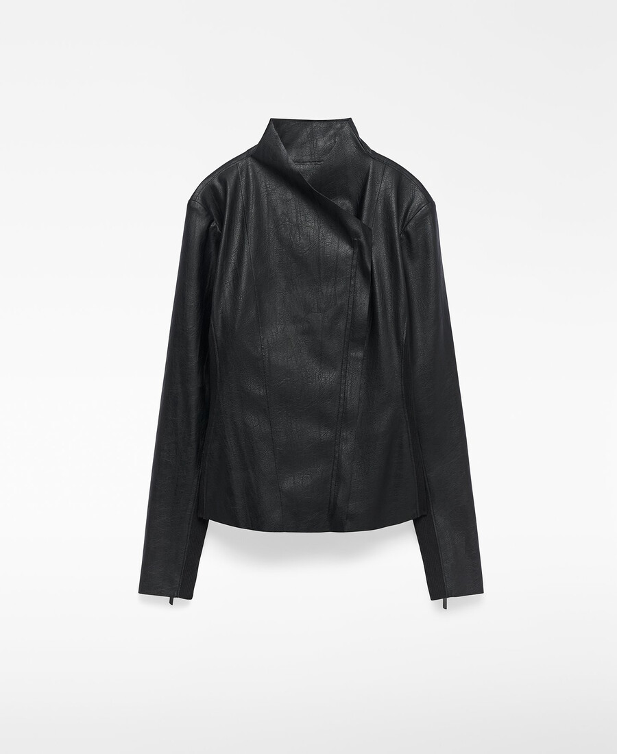 chaqueta biker de piel y no piel para mujer
