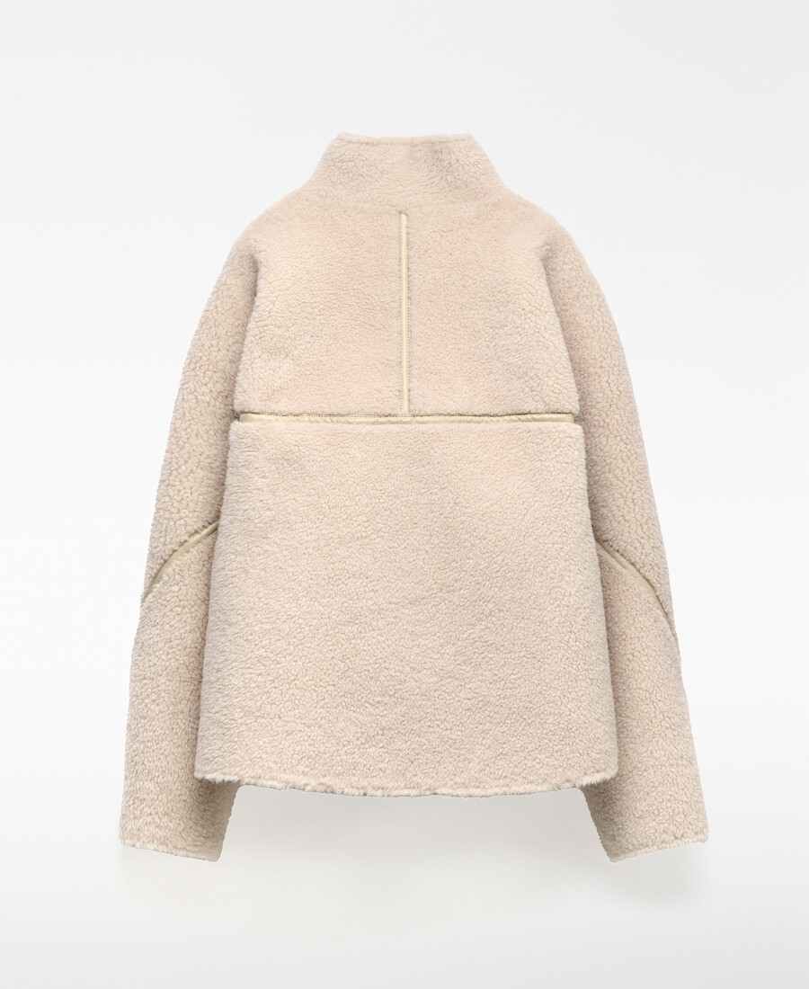 chaqueta de piel de oveja de doble cara para mujer