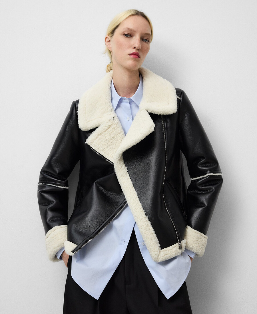 chaqueta de doble cara para mujer sin piel
