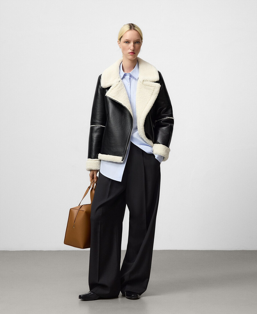 chaqueta de doble cara para mujer sin piel