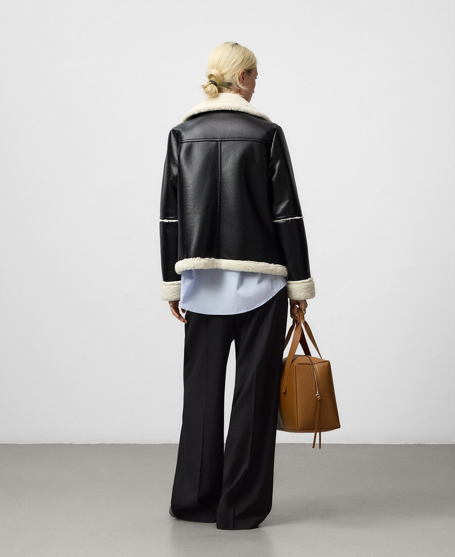 chaqueta de doble cara para mujer sin piel
