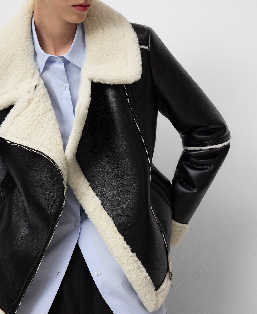 chaqueta de doble cara para mujer sin piel