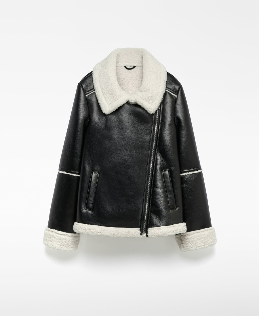 chaqueta de doble cara para mujer sin piel