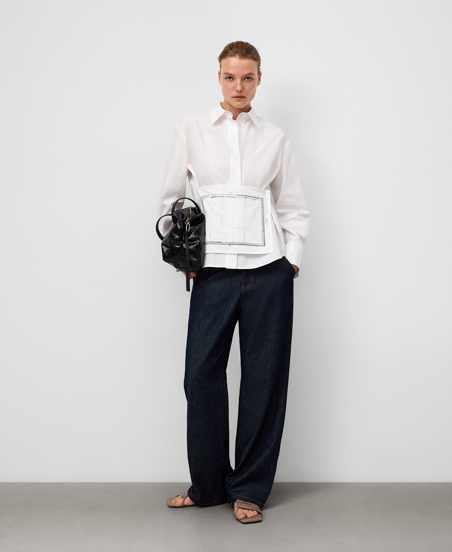 camisa con panel multiposición mujer