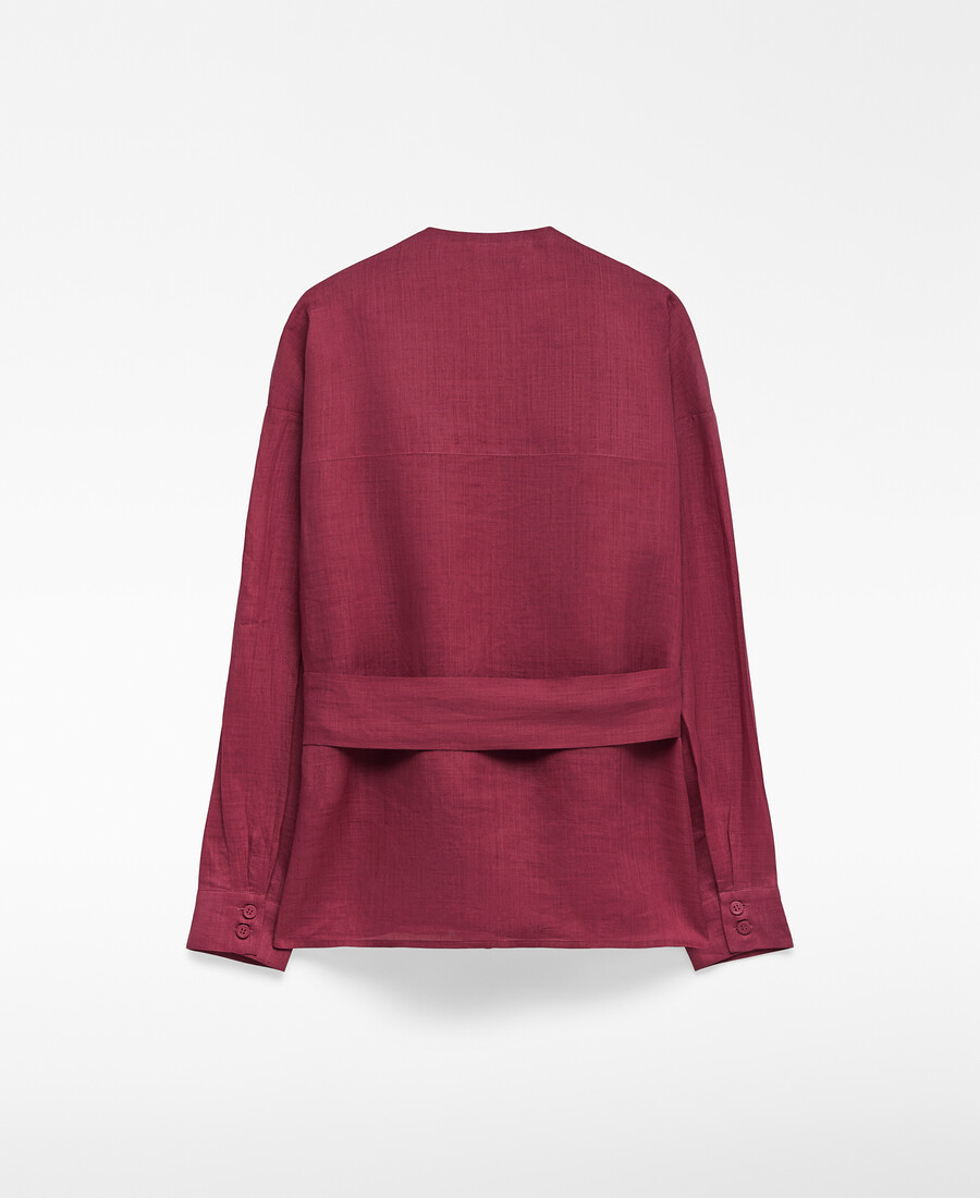 camisa cruzada de ramio para mujer