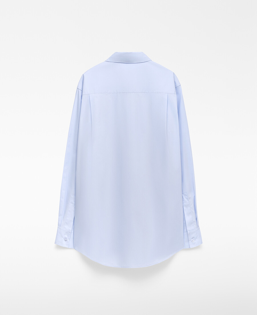camisa de algodón orgánico con cuello de solapa para mujer