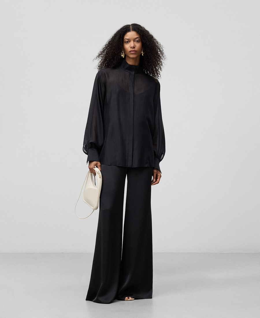 camisa semitransparente oversize para mujer