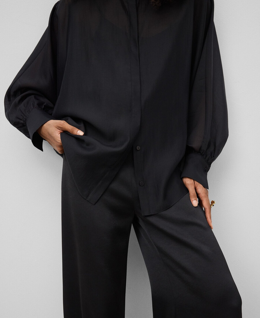 camisa semitransparente oversize para mujer